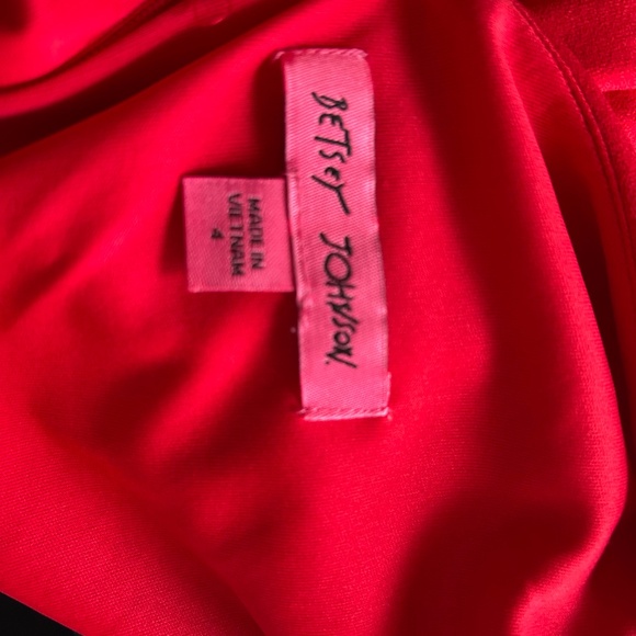 Betsey Johnson Faux Wrap Red Dress - Picture 2 of 8